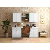 J COLLECTION Alton 90 in. W x 89.5 in. H x 24 in. D Painted Bright White in Shaker Assembled Base Office Cabinet Bundle