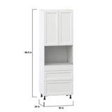 J COLLECTION Alton Painted 30 in. W x 89.5 in. H x 24 in. D in White Shaker Assembled Pantry Microwave Kitchen Cabinet with 3 Drawers