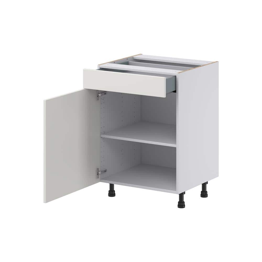 J COLLECTION Littleton Painted Gray Recessed Assembled 24 in. W x 34.5 in. H x 21 in. D Vanity 1 Drawer Base Kitchen Cabinet