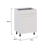 J COLLECTION Littleton Painted Gray Recessed Assembled 24 in. W x 34.5 in. H x 21 in. D Vanity 1 Drawer Base Kitchen Cabinet