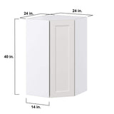 J COLLECTION Littleton Painted Gray Recessed Assembled Wall Diagonal Corner Kitchen Cabinet (24 in. W x 40 in. H x 14 in. D)