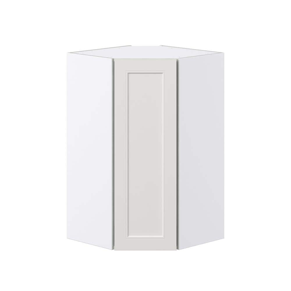 J COLLECTION Littleton Painted Gray Recessed Assembled Wall Diagonal Corner Kitchen Cabinet (24 in. W x 40 in. H x 14 in. D)