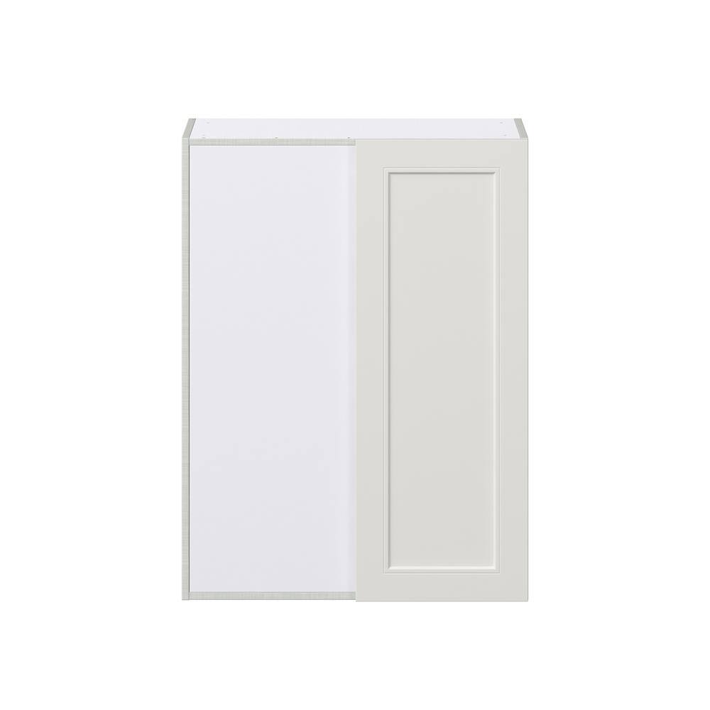 J COLLECTION 30 in. W X 40 in. H X 14 in. D Littleton Painted Light Gray Recessed Assembled Wall Blind corner Kitchen Cabinet