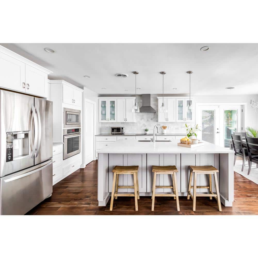 Norfolk Assembled 24 in. W x 34.5 in. H x 24 in. D Plywood Base Microwave Cabinet in Painted White
