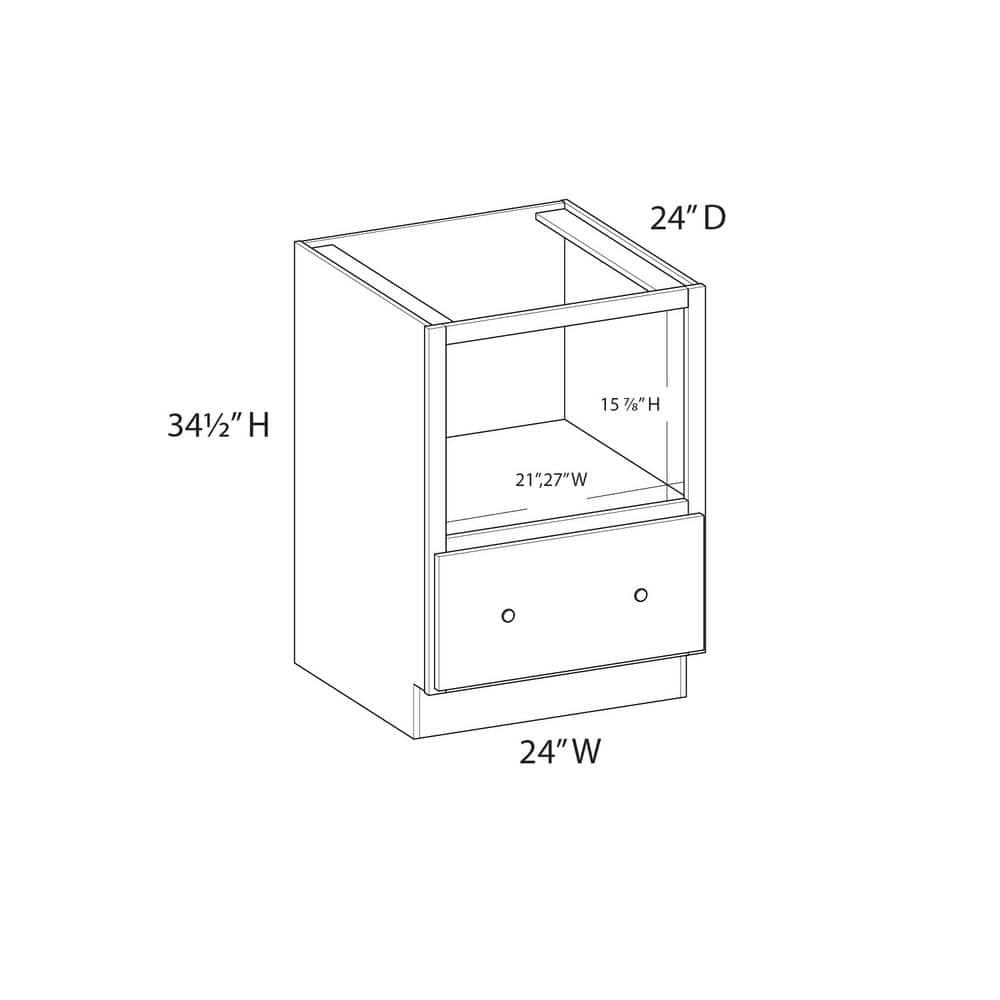 Norfolk Assembled 24 in. W x 34.5 in. H x 24 in. D Plywood Base Microwave Cabinet in Painted White
