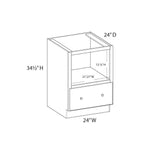 Norfolk Assembled 24 in. W x 34.5 in. H x 24 in. D Plywood Base Microwave Cabinet in Painted White