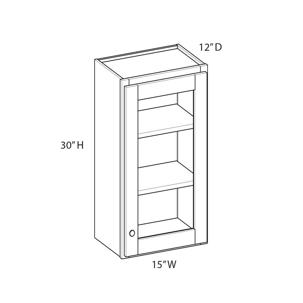 Norfolk Assembled 15 in. W x 30 in. H x 12 in. D Plywood Frosted Glass Door Wall Cabinet in Painted White