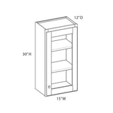 Norfolk Assembled 15 in. W x 30 in. H x 12 in. D Plywood Frosted Glass Door Wall Cabinet in Painted White