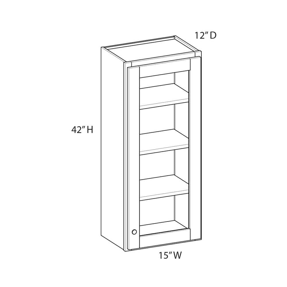 Norfolk Assembled 15 in. W x 42 in. H x 12 in. D Plywood Frosted Glass Door Wall Cabinet in Painted White