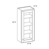 Norfolk Assembled 15 in. W x 42 in. H x 12 in. D Plywood Frosted Glass Door Wall Cabinet in Painted White