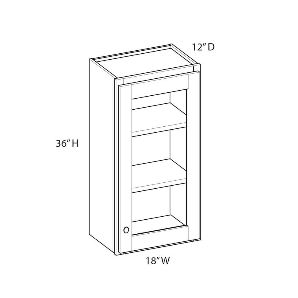 Norfolk Assembled 18 in. W x 36 in. H x 12 in. D Plywood Frosted Glass Door Wall Cabinet in Painted White