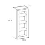 Norfolk Assembled 18 in. W x 42 in. H x 12 in. D Plywood Frosted Glass Door Wall Cabinet in Painted White