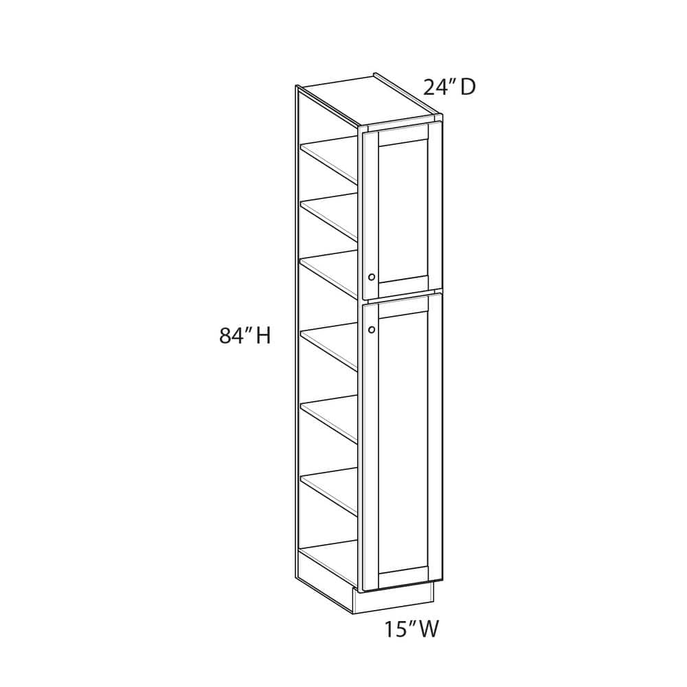Norfolk Assembled 18 in. W x 84 in. H x 24 in. D Plywood Pantry Cabinet in Painted White