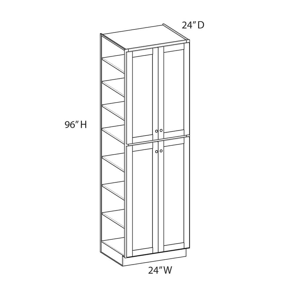 Norfolk Assembled 24 in. W x 96 in. H x 24 in. D Plywood Pantry Cabinet in Painted White