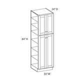 Mero Assemble 30 in. W x 84 in. H x 24 in. D Plywood Tall Cabinet in Painted White