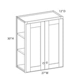 Norfolk Assembled 27 in. W x 30 in. H x 12 in. D Plywood Wall Cabinet in Painted White