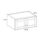 Norfolk Assembled 36 in. W x 15 in. H x 24 in. D Plywood Wall Cabinet in Painted White