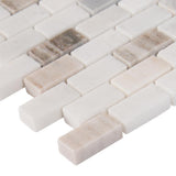MSI Palisandro Mini Brick 12 in. x 12 in. x 10 mm Polished Marble Mesh-Mounted Mosaic Tile (10 sq. ft./Case)