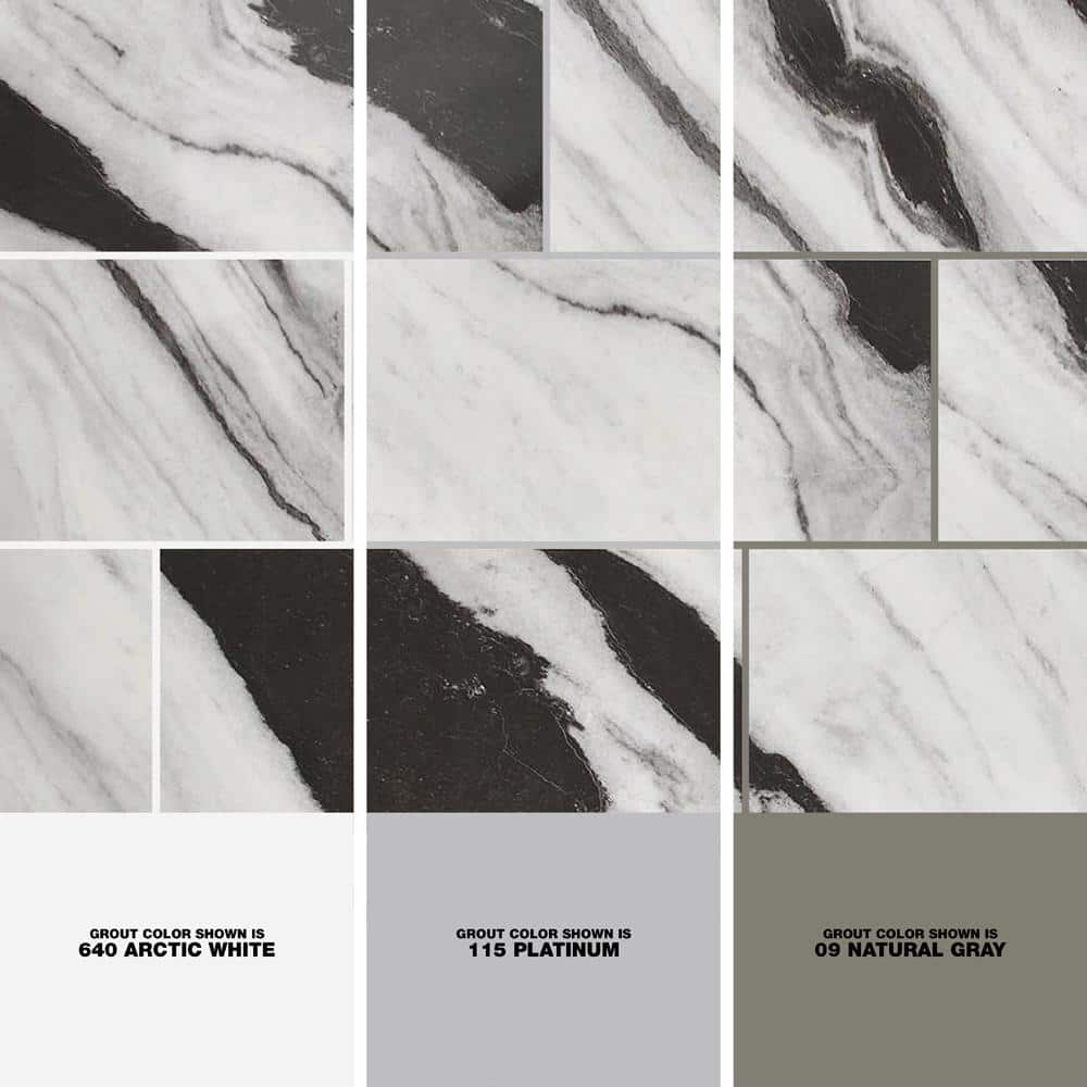 Daltile Rapport Panda Marble Polished 12 in. x 24 in. Glazed Porcelain Floor and Wall Tile (17.1 sq. ft./Case)