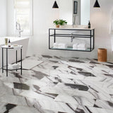 Daltile Rapport Panda Marble Polished 12 in. x 24 in. Glazed Porcelain Floor and Wall Tile (17.1 sq. ft./Case)