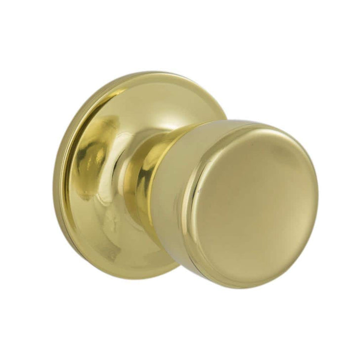 Schlage ESSENTIALS Brill Bright Brass Passage Hall/Closet Door Knob, V10 V BRL 605