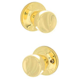 Schlage ESSENTIALS Brill Bright Brass Passage Hall/Closet Door Knob, V10 V BRL 605