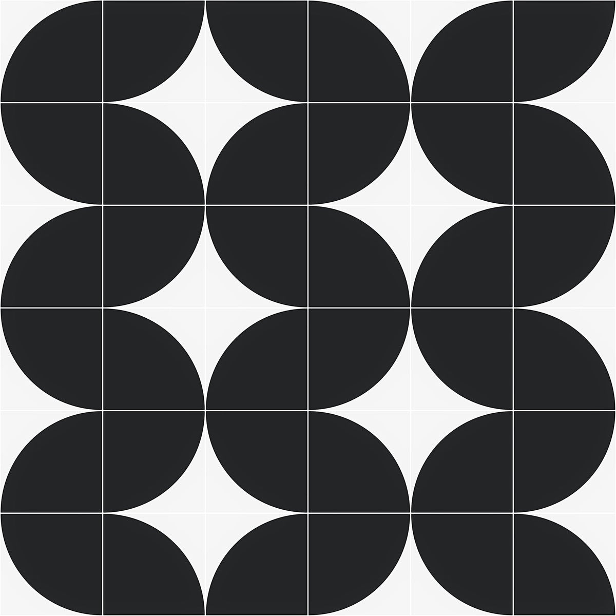 Stacy Garcia Maddox Deco Charcoal Black 8x8 Matte Porcelain Tile