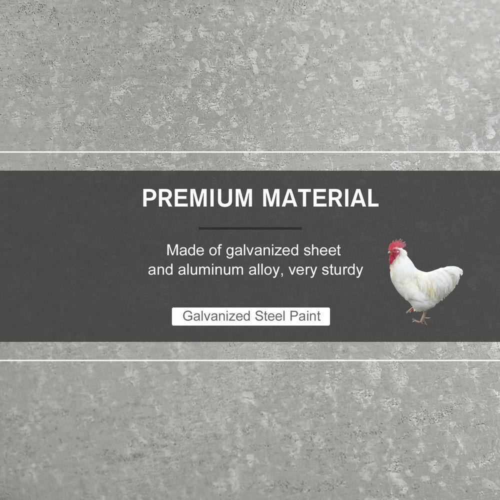PawHut 25 lbs. Capacity Automatic Chicken Poultry Feeder with a Galvanized Steel and Aluminium Build