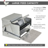 PawHut 25 lbs. Capacity Automatic Chicken Poultry Feeder with a Galvanized Steel and Aluminium Build
