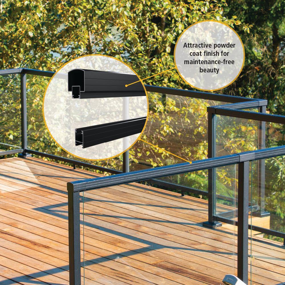 Peak Aluminum Railing 36 in. H x 40 in. W Matte Black Aluminum Deck Railing Picket Gate