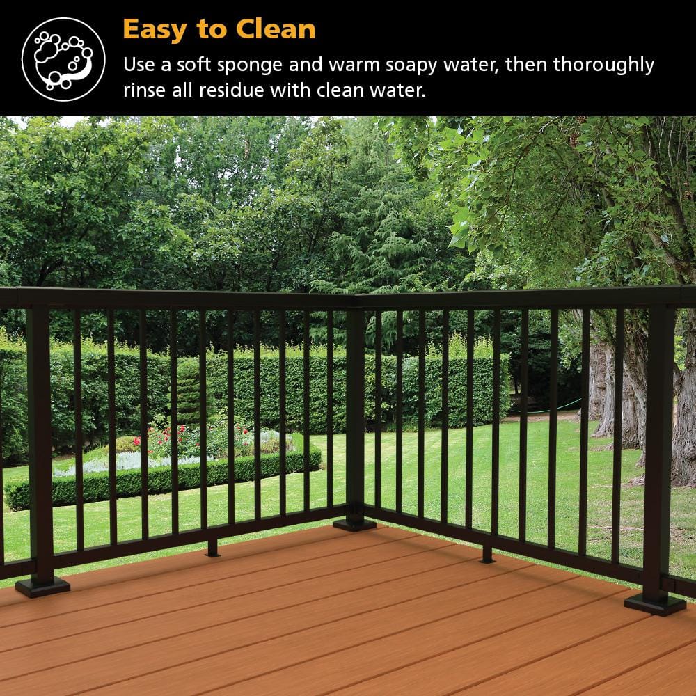 Peak Aluminum Railing 36 in. H x 6 in. W Aluminum Deck Railing Tinted Glass Panel Kit for 36 in. high system