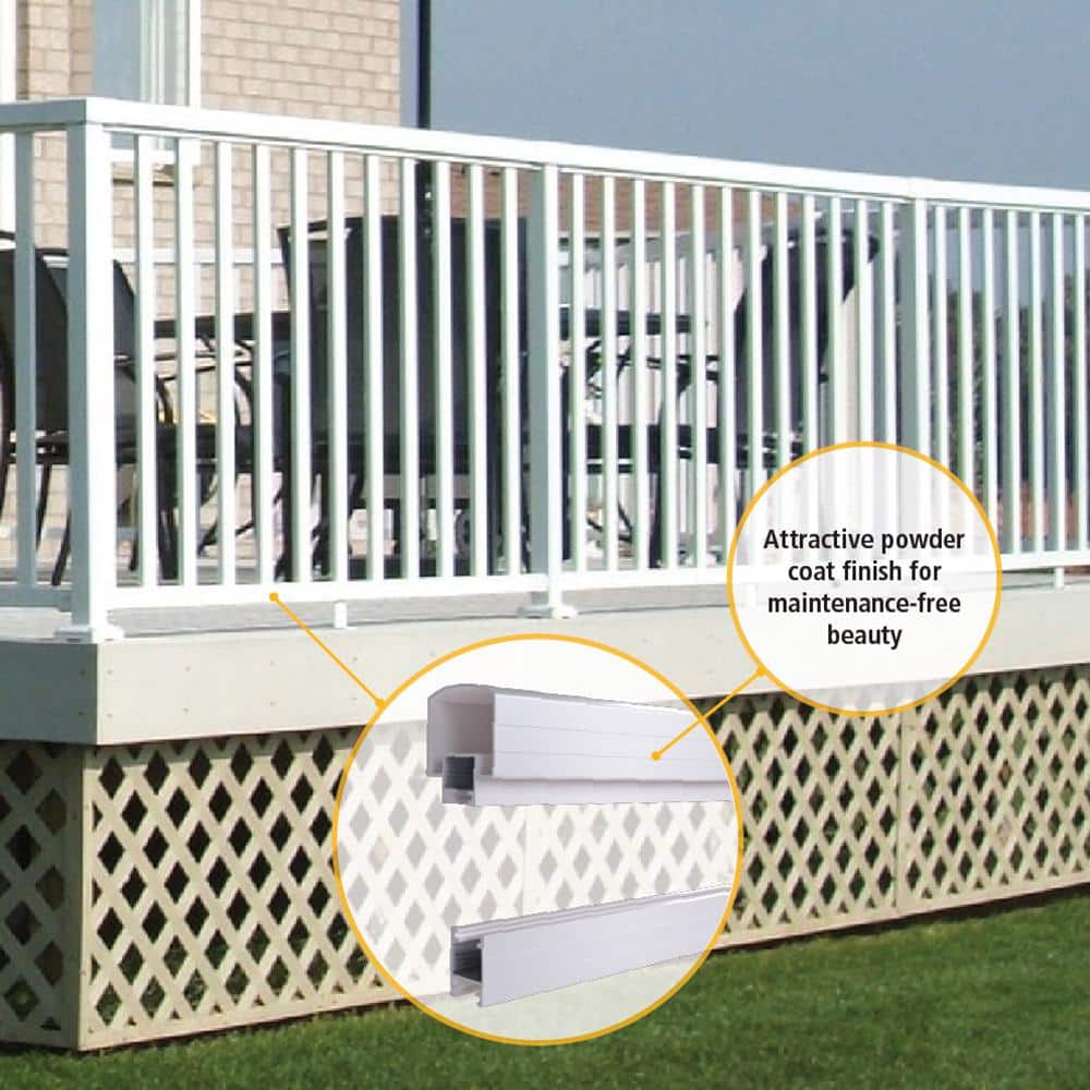 Peak Aluminum Railing 36 in. H x 6 in. W Aluminum Deck Railing Tinted Glass Panel Kit for 36 in. high system