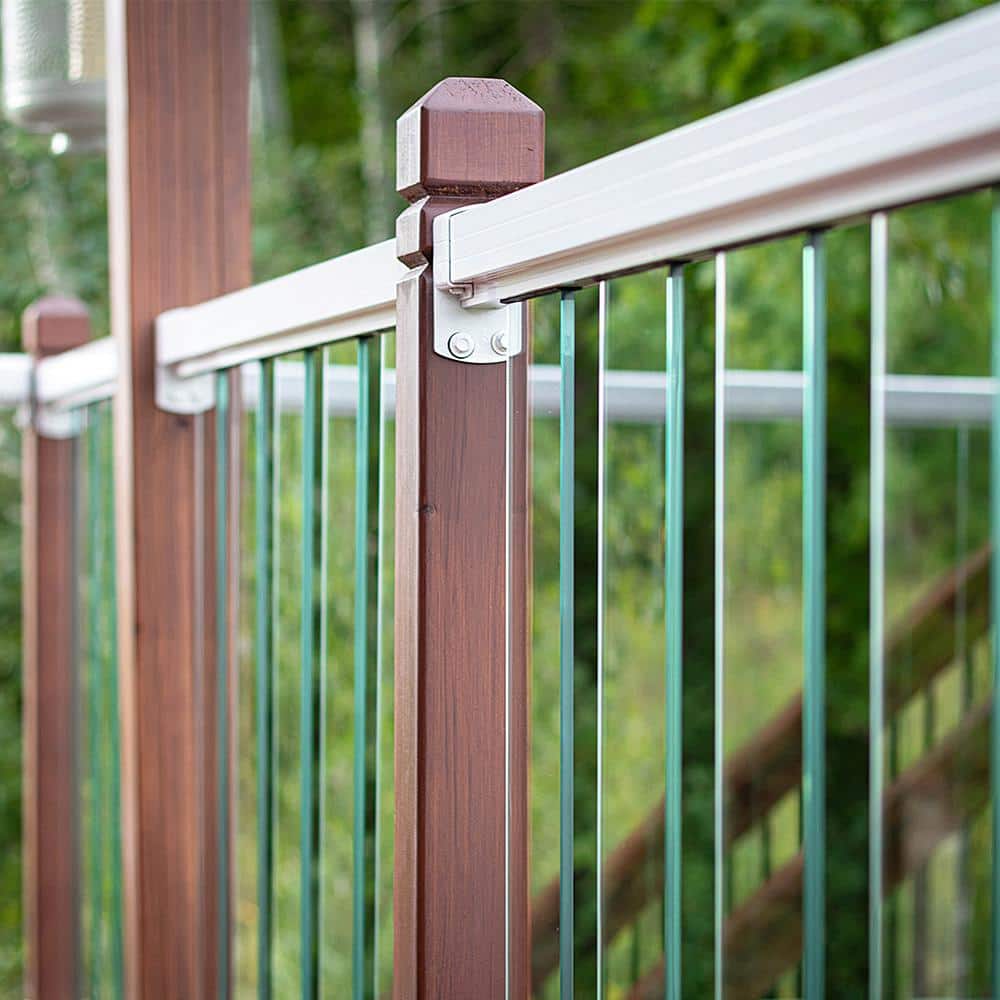 Peak Aluminum Railing 36 in. H x 6 in. W Aluminum Deck Railing Tinted Glass Panel Kit for 36 in. high system