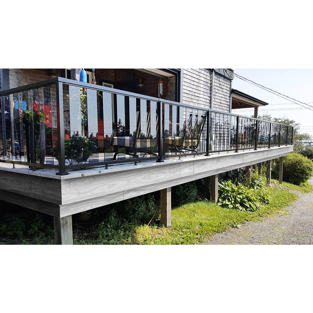 Peak Aluminum Railing 6 ft. Black Aluminum Deck Railing Hand and Base Rail for 42 in. High System