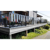 Peak Aluminum Railing 6 ft. Black Aluminum Deck Railing Hand and Base Rail for 42 in. High System