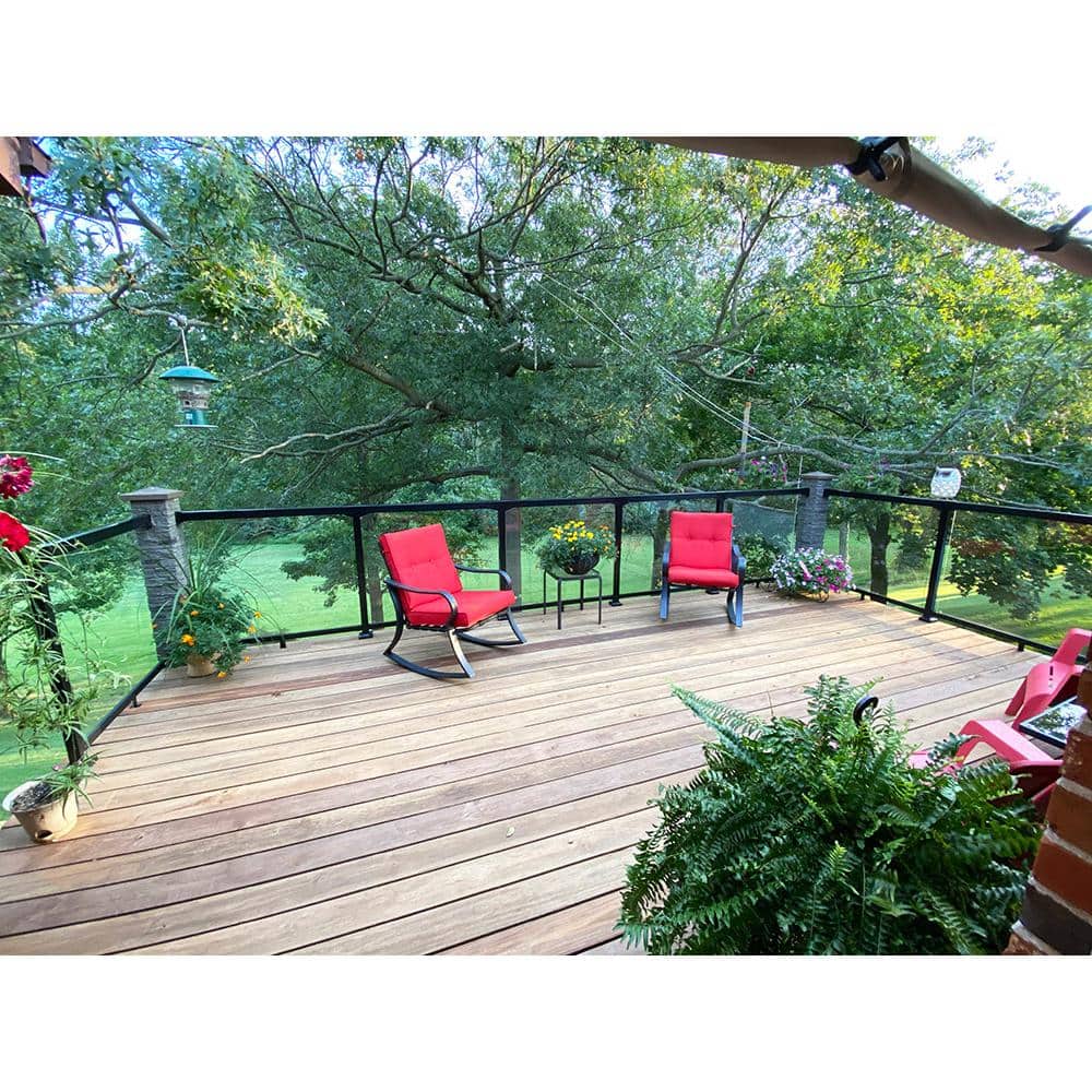 Peak Aluminum Railing 6 ft. Black Aluminum Deck Railing Hand and Base Rail for 42 in. High System