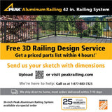 Peak Aluminum Railing 6 ft. Black Aluminum Deck Railing Hand and Base Rail for 42 in. High System
