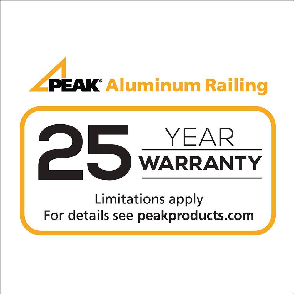 Peak Aluminum Railing 42 in. x 40 in. Black Aluminum Deck Railing Wide Picket Gate