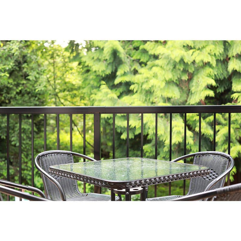 Peak Aluminum Railing 4 ft. Black Aluminum Deck Railing Picket and Spacer Kit for 42 in. high system