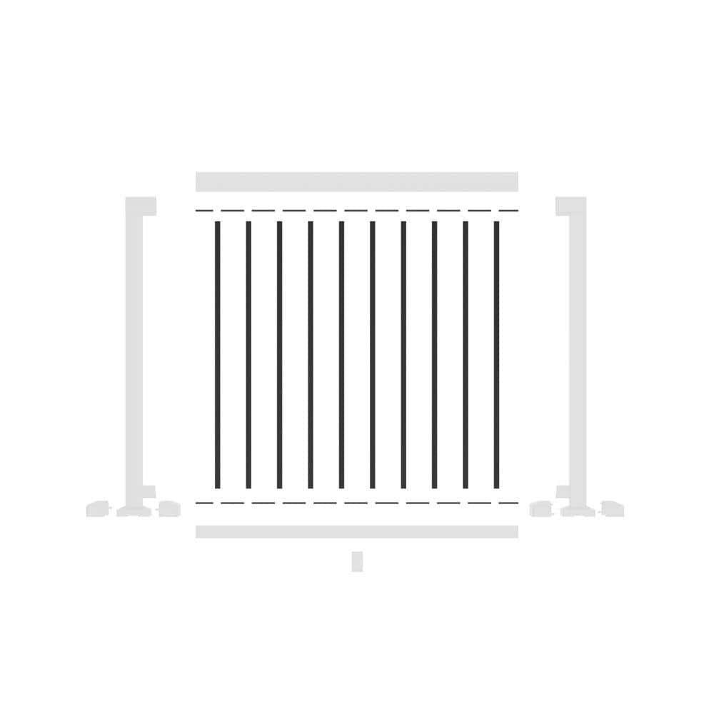 Peak Aluminum Railing 4 ft. Black Aluminum Deck Railing Picket and Spacer Kit for 42 in. high system