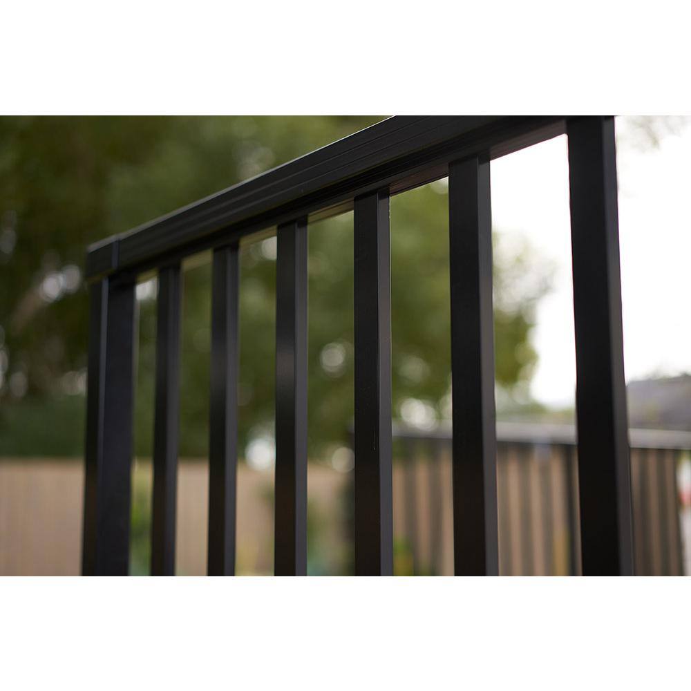 Peak Aluminum Railing 4 ft. Black Aluminum Deck Railing Wide Picket and Spacer Kit for 42 in. high system