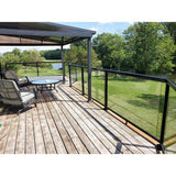 Peak Aluminum Railing 42 in. H x 42 in. W Aluminum Deck Railing Tempered Clear Glass Panel