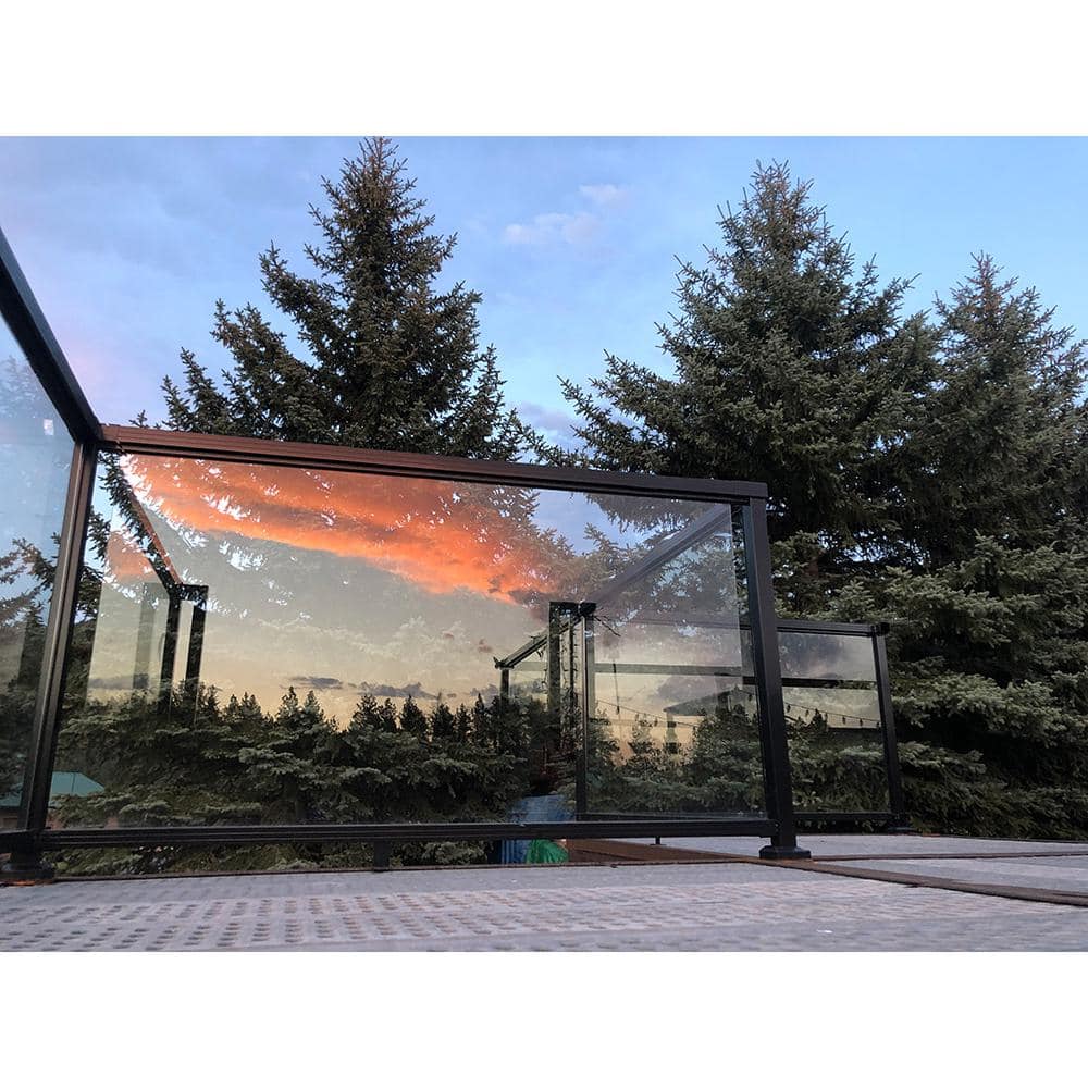 Peak Aluminum Railing 42 in. H x 42 in. W Aluminum Deck Railing Tempered Clear Glass Panel