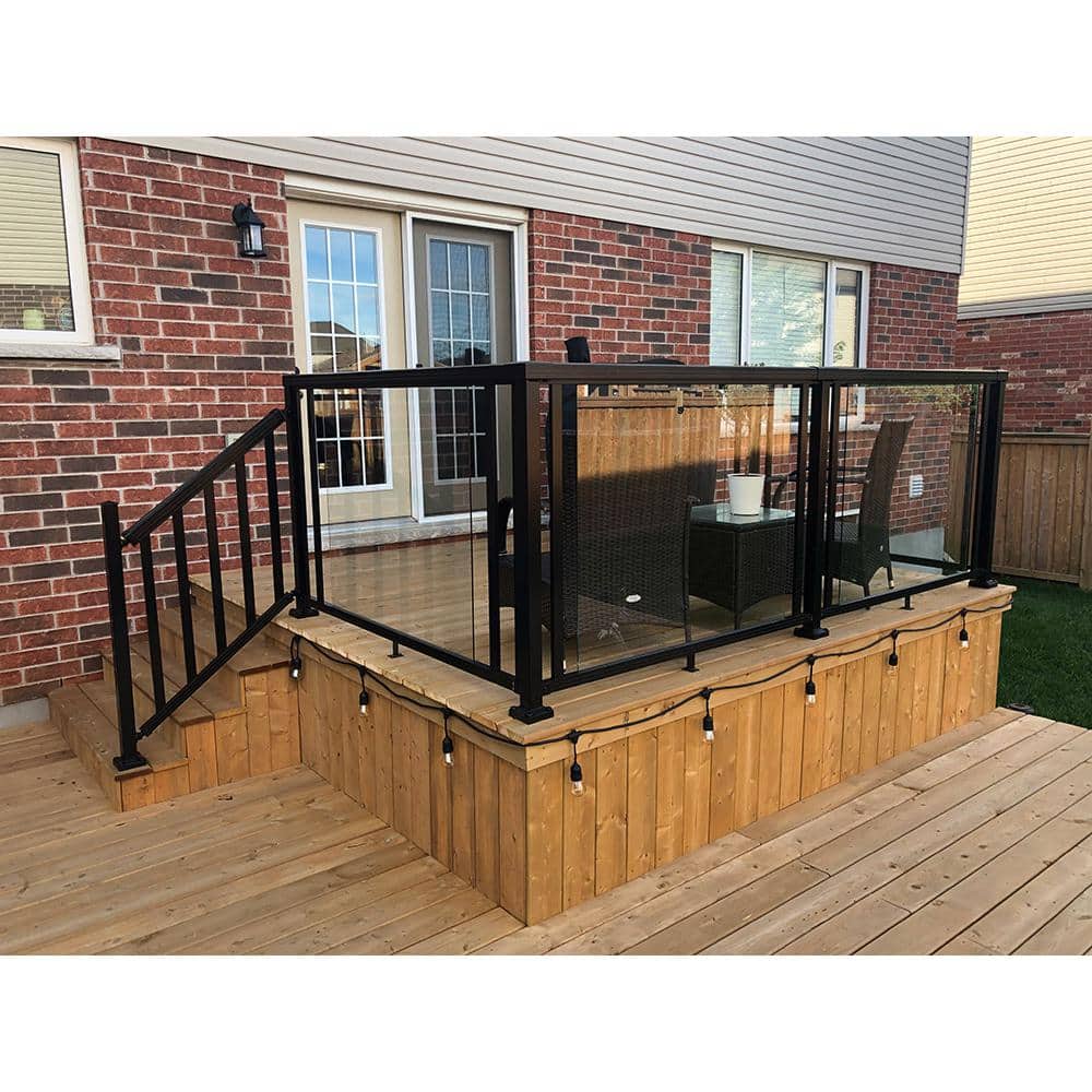 Peak Aluminum Railing 6 in. W Black Aluminum Deck Railing Universal Connector for 42 in. high system