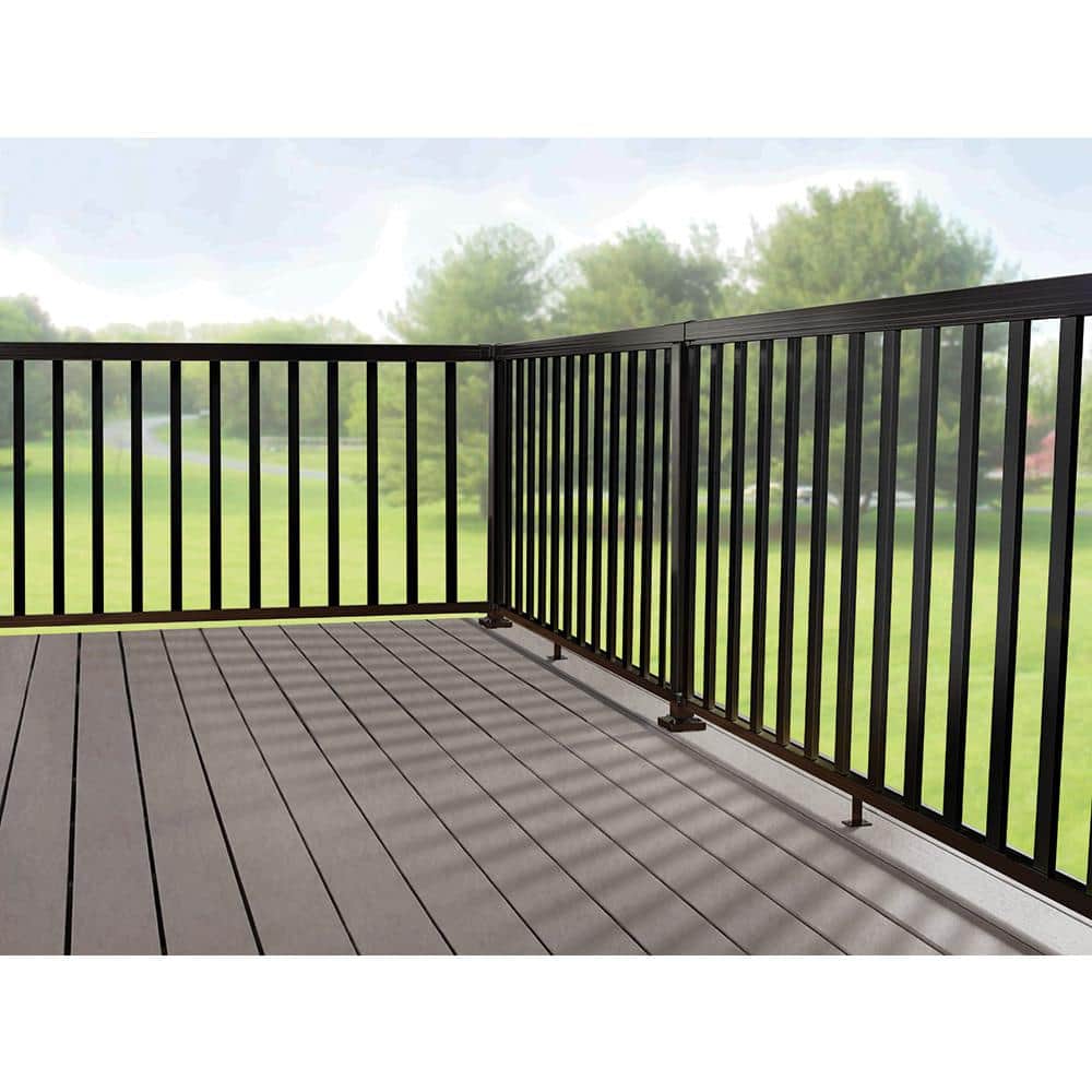 Peak Aluminum Railing 6 in. W Black Aluminum Deck Railing Universal Connector for 42 in. high system