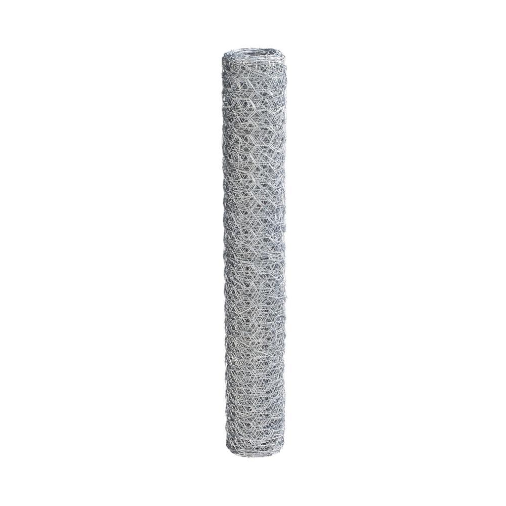 PEAK 25 ft. L x 24 in. H Galvanized Steel Hexagonal Wire Netting with 1 in. x 1 in. Mesh Size Garden Fence