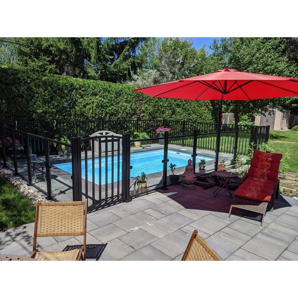 PEAK AquatinePLUS 2 in. x 3 in. x 5 in. Black Aluminum Pool Fence Picket Bracket Kit