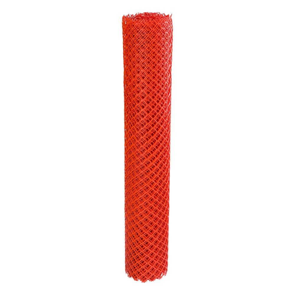 PEAK 50 ft. L x 48 in. H PVC Vinyl Safety Fence in Orange with 1-1/2 in. x 1-1/2 in. Mesh Size Garden Fence