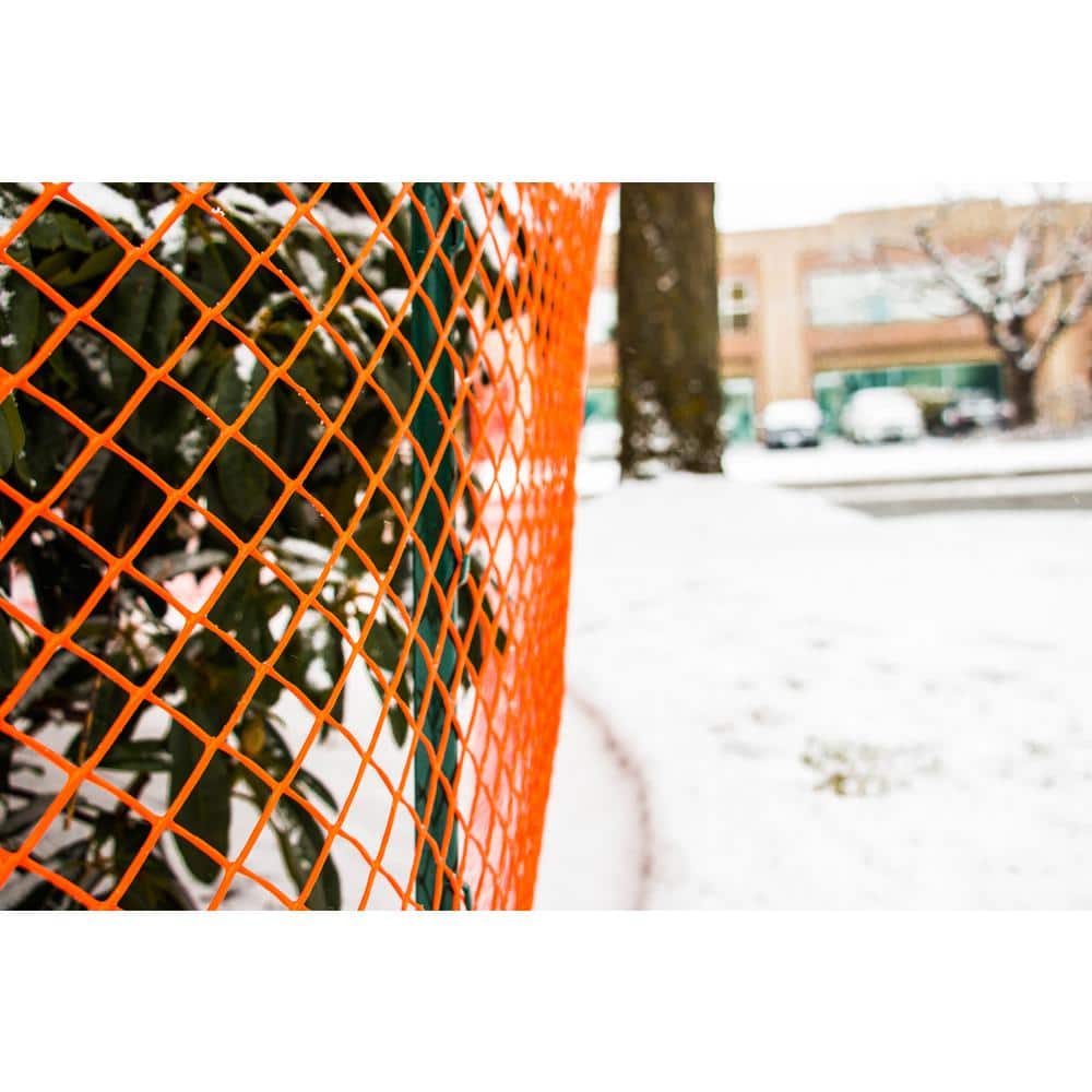 PEAK 50 ft. L x 48 in. H PVC Vinyl Safety Fence in Orange with 1-1/2 in. x 1-1/2 in. Mesh Size Garden Fence