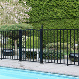 PEAK Aquatine 1/2 in. x 72 in. x 4 ft. Black Aluminum Pool Fence Rail and Picket Kit